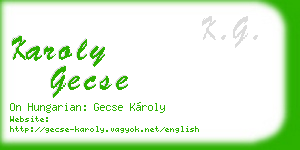 karoly gecse business card