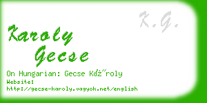 karoly gecse business card